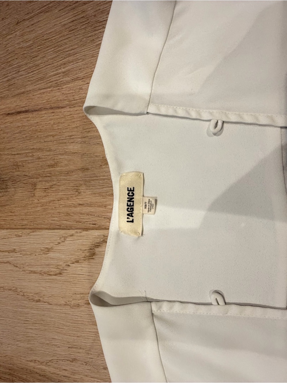 L'AGENCE White Square Neck Blouse